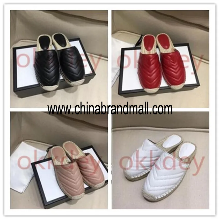 

Baotou slippers 2019 soft cowhide outdoor beach Lazy slippers Designer Slippers Large Size 35-42 Wholesale Espadrille Flats