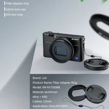 JJC 52 MILÍMETROS UV CPL ND Filtro Anel Adaptador de Metal Com Lens Hood Cap 3 Fita 3M para Sony RX100 VI VII Vlog Acessórios Lente Da Câmera