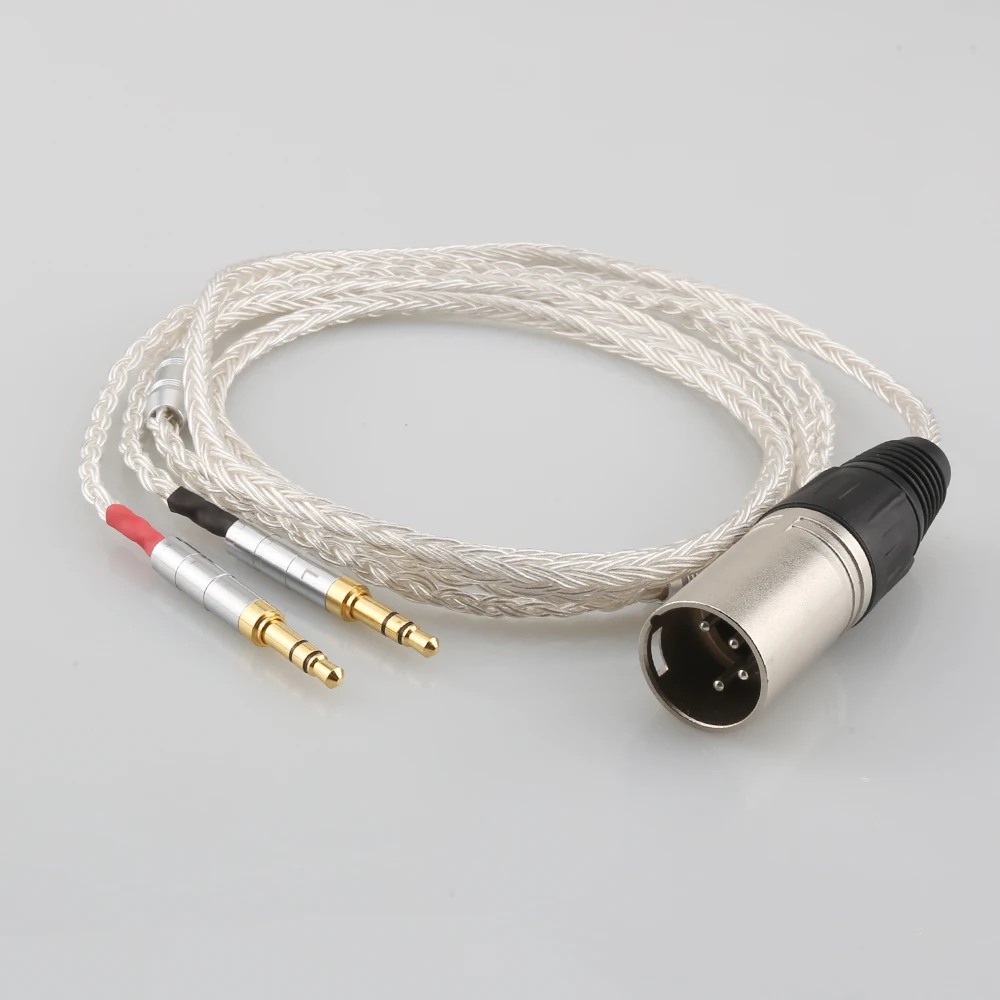 

4-pin XLR Balanced Male 16 Core OCC Silver Plated Headphone Upgraded Cable for Denon AH-D600, AH-D7200, AH-D7100, Focal Elear