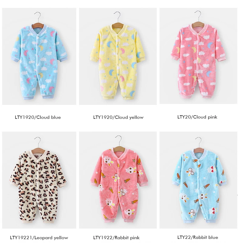 Детская фланелевая одежда с длинными рукавами Lin Tai, пижамы для новорожденных, одежда для детей 0-1, платье для прогулок для мальчиков и девочек