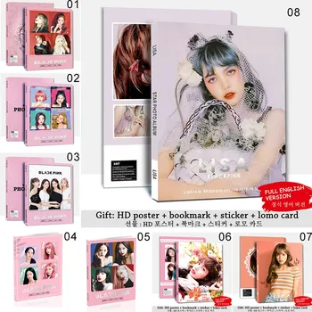 

1 Set Korean KPOP BLACKPINK Girls LISA JENNIE New Photo Album Autograph Book Photo Cards Sticker For Fans Collective Gift