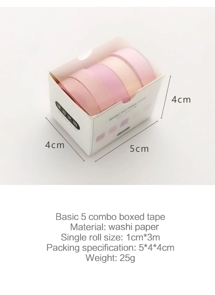 5 pcs/set Basic Color paper Washi Tape Adhesive Tape DIY Scrapbooking Sticker Label Masking Tape school supplies