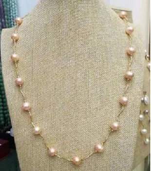 

noble jewelry 18'' 9-10mm AAA++ Australian Akoya south seas white pearl necklace DIY women hot sale jewelry