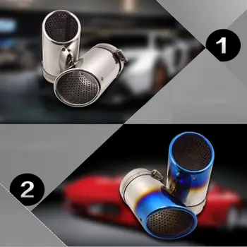 

2X Universal Steel Rear Muffler Exhaust Rear Tail Tip Pipe Tailpie Trim For Car Accessories Silencer Cover Decorate