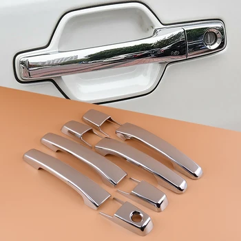 

8pcs Silver Outer Side Door Handle Cover Cap Trim Fit For Mitsubishi Pajero Shogun V80 2007-2013 2014 2015 2016 2017 2018 2019