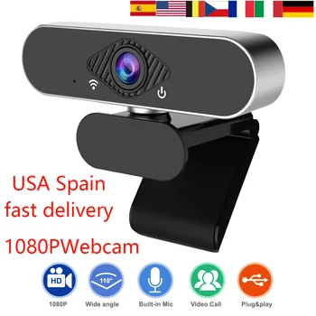 

1080P Webcam With Microphone110-Degree View HD Laptop USB Computer Desktop For Video Calling Recording Conferencing