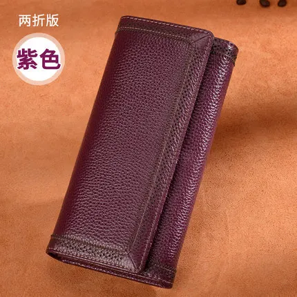 purple Кошелек, Длинный кошелек, женская кожаная пряжка, кошелек - Цвет: purple