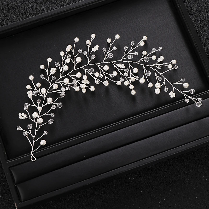 Трендовая повязка для волос диадема невесты лоза свадьбы аксессуары серебряного