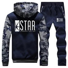 ##Special Price 2019 Hot Sale Winter Streetwear STAR Labs Black Printed Mens Hoodie Camouflage Fashion Warm Jacket Coat Thick+Pants 2 Piece Set ##Special Price 2019 Hot Sale Winter Streetwear STAR Labs Black Printed Mens Hoodie Camouflage Fashion Warm Jacket Coat Thick+Pants 2 Piece Set
