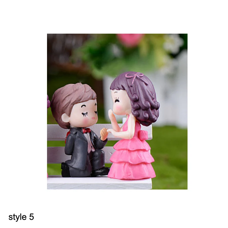 style 5 wedding 1 пара, сказочный сад, милые влюбленные, пара, мох, детская игрушка, стул, фигурки, миниатюры, террариумы, изделия из смолы, домашний декор - Цвет: style 5 wedding