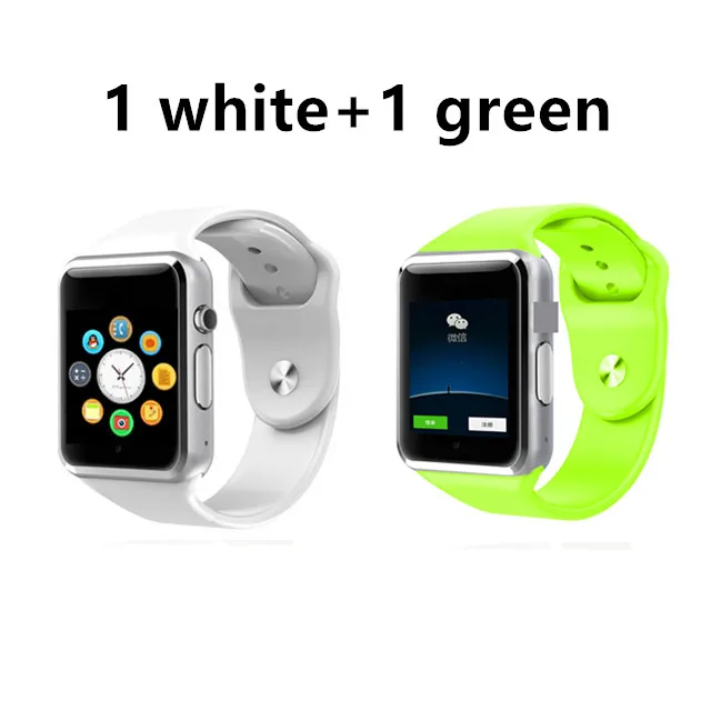 1 white and 1 green Bluetooth A1 Смарт часы спортивные наручные часы Поддержка 2G SIM TF камера Smartwatch для телефона Android PK iwo GT08 Dz09 Q18 Y1 V8 B57 - Цвет: 1 white and 1 green