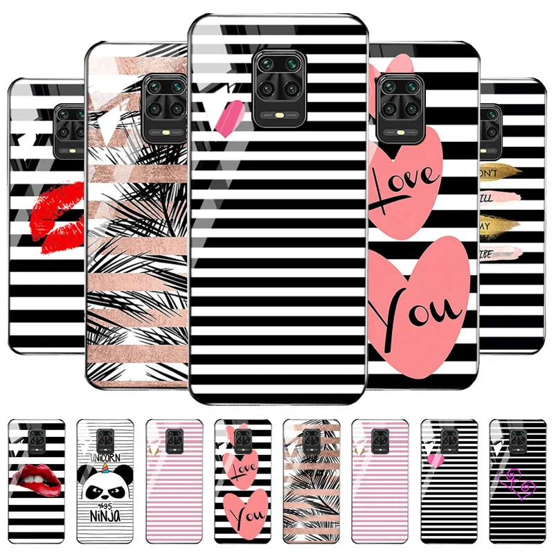 Redmi 9A Glass Case For Xiaomi Redmi Note 9 10 Pro 8 7 6 9s 7s 9C NFC Case Poco X3 Pro M3 F3 Space Cover Mi 11 Lite 10T Hard Bag