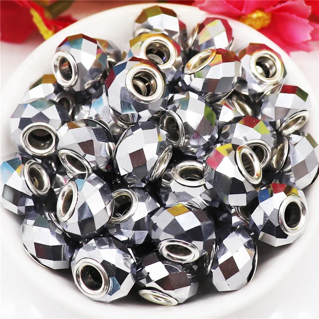 200 Perline Distanziali Rotonde 4mm Placcate Argento - Per Gioielli Fai Da Te, Bracciali, Collane