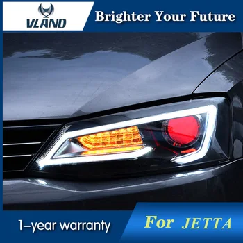 

LED Devil Eye Projector Xenon HID Headlights For Volkswagen Sagitar Jetta MK6 2012~2017 Head Lamp with red Lens Moving