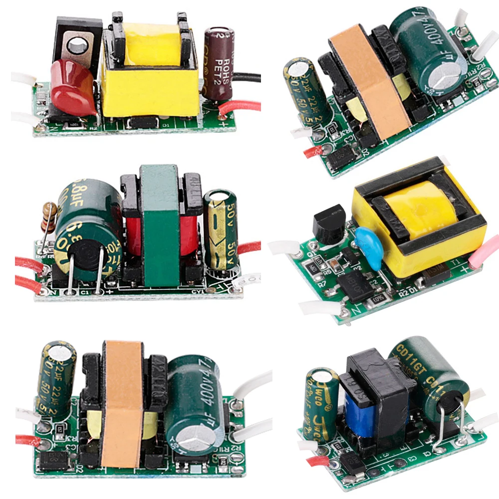 AC 85 265V Светодиодный драйвер постоянного тока 200mA 300mA Питание для 3W 4W 5W 7W светильник