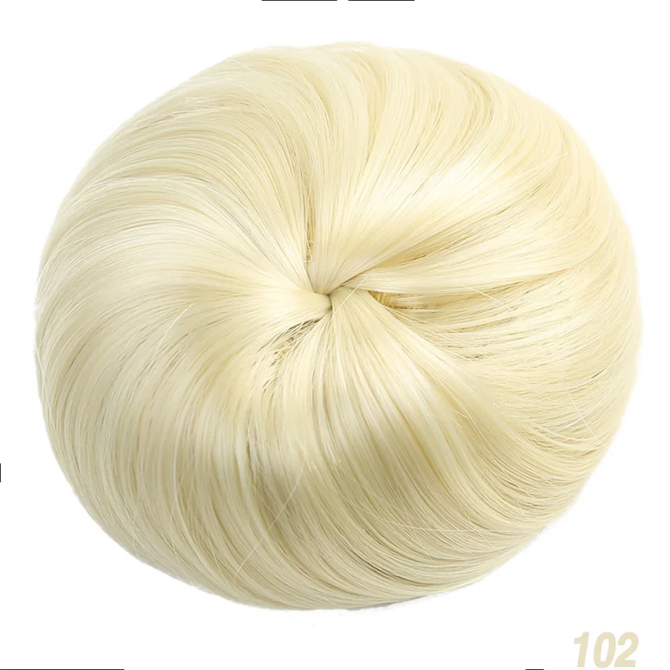 AILIADE синтетические волосы шиньон черный коричневый смешанный цвет волосы булочка Подушка Пончик-шиньон Резиновая лента для наращивания волос шиньоны для женщин - Цвет: 4/27HL