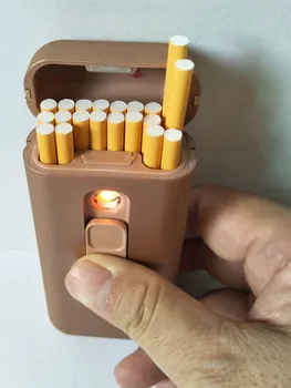 

USB Lighter cigarette case for 20 cigarettes pack for 100mm long 5mm diameter cigarettes
