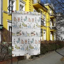 Animal galo vaca cavalo ganso porco bonito forma desenhos animados jardim bandeiras decoração da casa mini quintal banner poliéster(China)