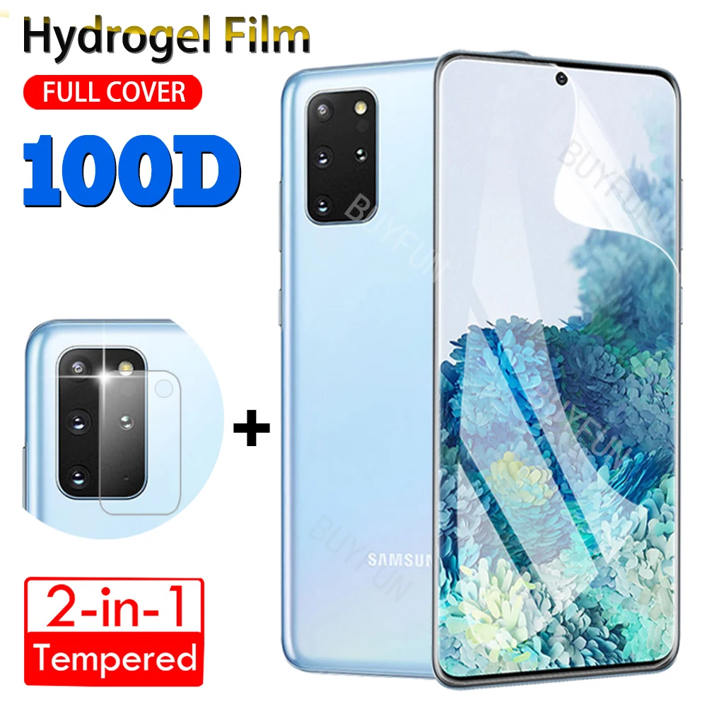 2в1 мягкая Гидрогелевая пленка для защиты экрана и объектива камеры Samsung Galaxy S10 Lite