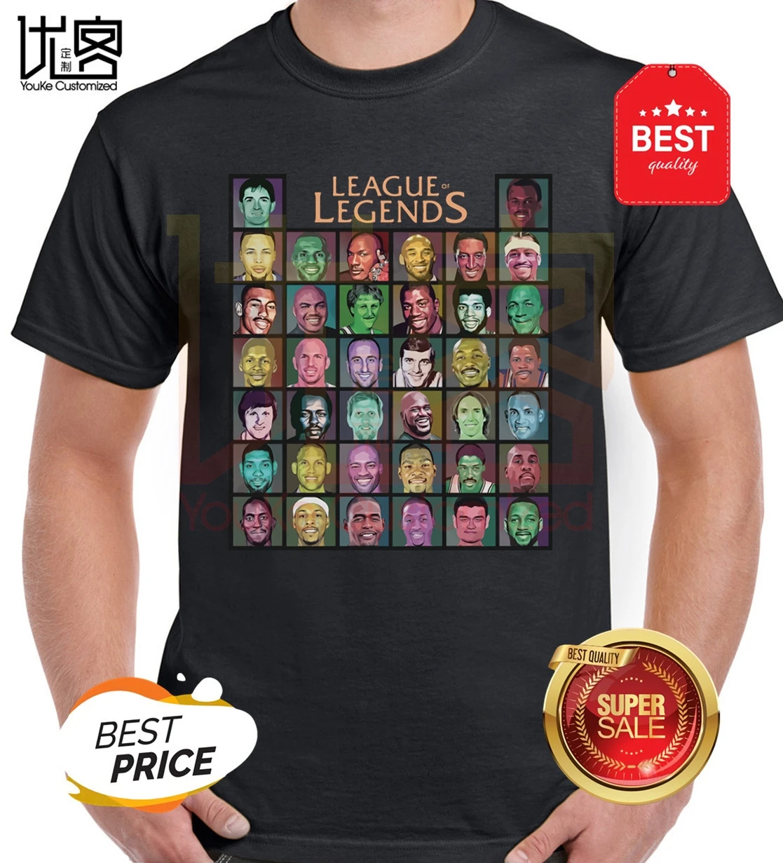 Футболка Legends из 100% хлопка с короткими рукавами для мужчин и женщин принтом Mobile