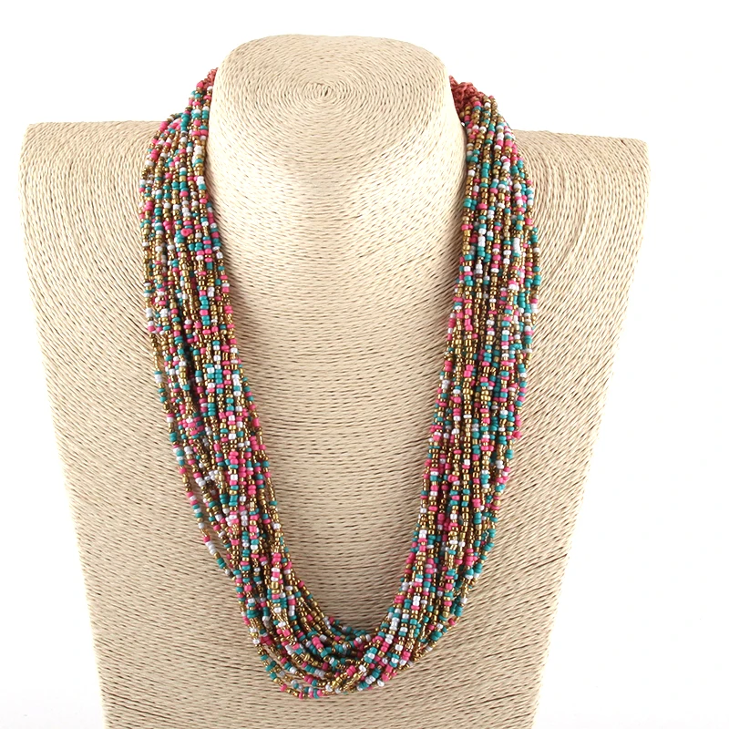 MOODPC модные богемные ювелирные украшения в этническом стиле Акриловые бусины Многослойные многопрядный ожерелья