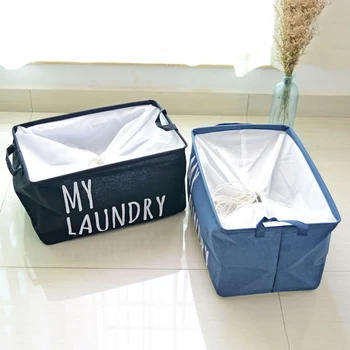 

Sundries Box Linen Cotton Geometry Pattern Toy Drawstring Storage Organizer Bag Foldable Clothe Laundry Storage Basket