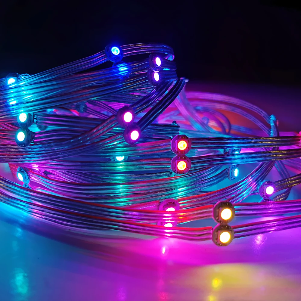 WS2812B предплатные светодиодный s чипсы модуль строка узлы 5V 10 см провод 5050 SMD с