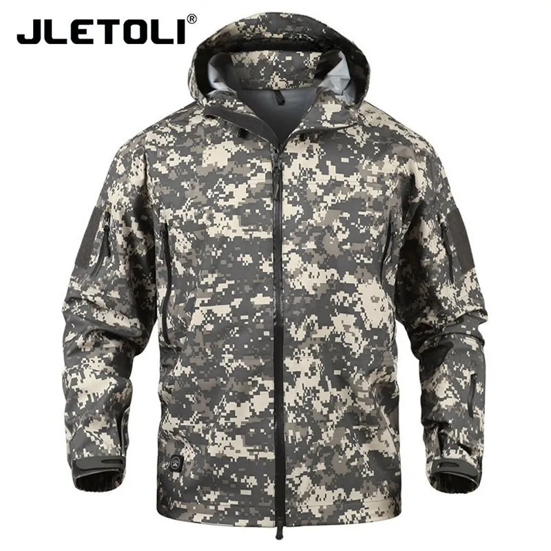 ACU JLETOLI, водонепроницаемая куртка, ветровка, зимняя, для улицы, походная куртка, для мужчин и женщин, пальто, ветрозащитная, жесткая оболочка, куртка, тактическая одежда - Цвет: ACU