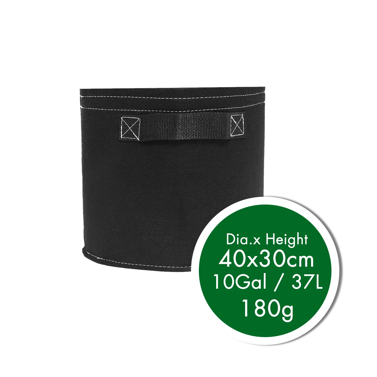 10Gal (40Dx30H) 1-30 галлонов 600GSM ультра толстый 2 мм черный круглый посадочный контейнер нетканый войлочный вазон горшок для выращивания растений рассады - Цвет: 10Gal (40Dx30H)