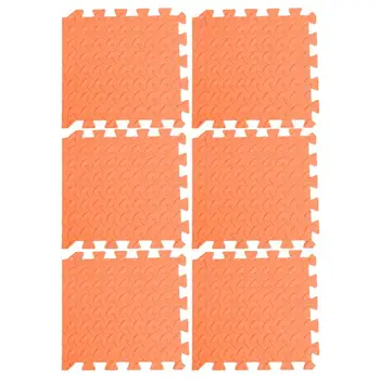 

6Pcs EVA Foam Tiles Leaf Grain Tiles Health And Fitness Interlocking Tiles Patchwork Floor Mat Protective Cushion Splicing Rug