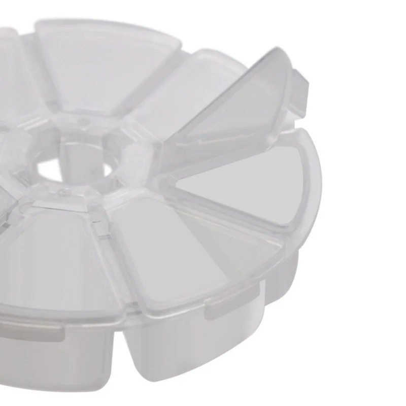 

1pc Plastic durable 8 Grids Round Box Storage Case Holder for Fishing bait lure storage Guitar Picks Plectrums