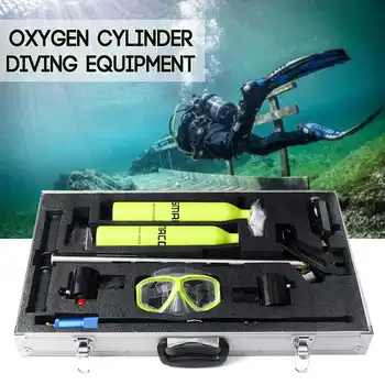 

NEW 9-in-1 Diving Equipment Set 2 Oxygen Cylinder Air-Tank Scuba Spare Breathing Goggles Regulator Gears Box Breath Underwater