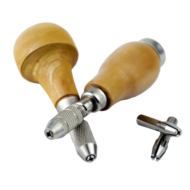 Jewelers Pin Vise Vice Wooden Handle with 2 Chuck Twisting Wire Wrapping Drill Tool Kit Jewelry Tools