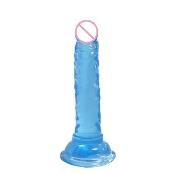 Vagina Mini Dildo Anal Masturbator Sex Toys For Couples Crystal Jelly Super Strong Suction Cup Women Penis Thrusting Realistic 5