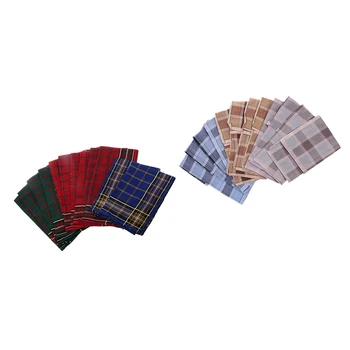 

Pack of 24pcs Men Plaid HANDKERCHIEFS Square Wedding Party Hanky Hand Towel