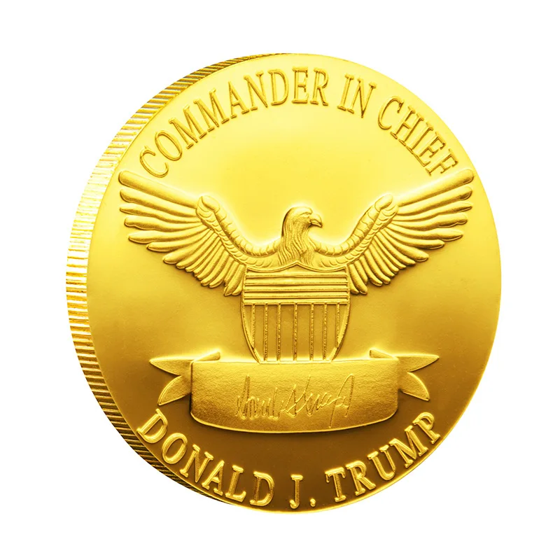 2021 President Donald Trump Gold Plated EAGLE Commemorative Coin collectibha 