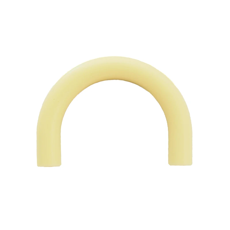 Chenkai 10 шт Силиконовые u-образные Прорезыватели для зубов, Детские Жевательные бусины, пищевая форма, сделай сам, пустышка для кормления, ювелирные изделия, подвеска, сенсорная игрушка, подарок - Цвет: Cream Yellow