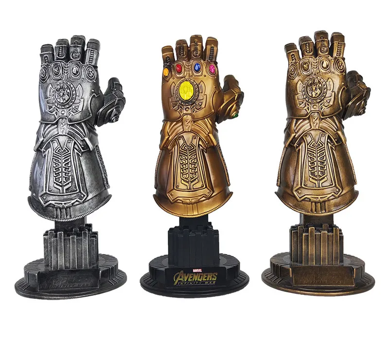 

[New] Marvel Heroes The Avengers Infinity War Thanos infinite Resin gloves Action figure Statue Collection model toy kids gift