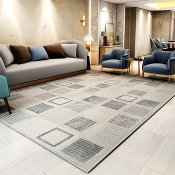

Nordic Soft Rugs Carpet for Living Room Simple Plaid Area Rugs Floor Door Mat Modern Design Large Bedroom Rugs Parlor Carpet