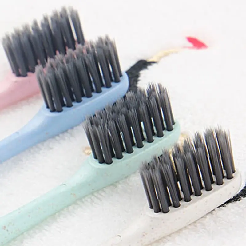10Pcs Bamboo Charcoal Nano Soft Bristles Toothbrushes Wheat Straw Handles Teeth Whitening Oral Health Care for Kids Adults#11