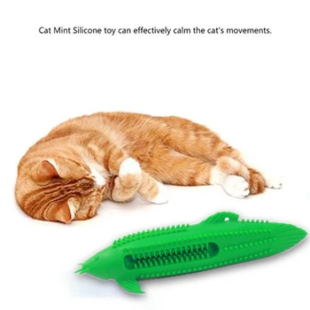 

Pet Cat Teeth Cleaning Toy Cat Fish Shape Toothbrush Interactive Pet Chew Toy