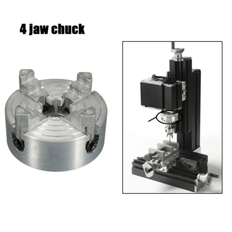 4 Jaw Chuck Z011A for Metal Mini Lathe M12x1mm Threaded Back 1.8~56mm/12~65mm Collet Lathe Accessory