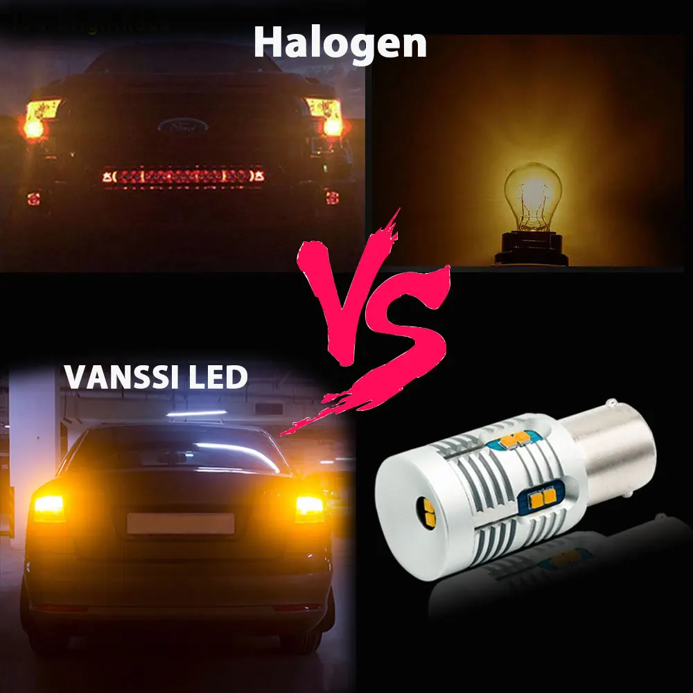 VANSSI Bau15s 7507 PY21W светодиодный Янтарный Желтый для автомобиля указатель поворота