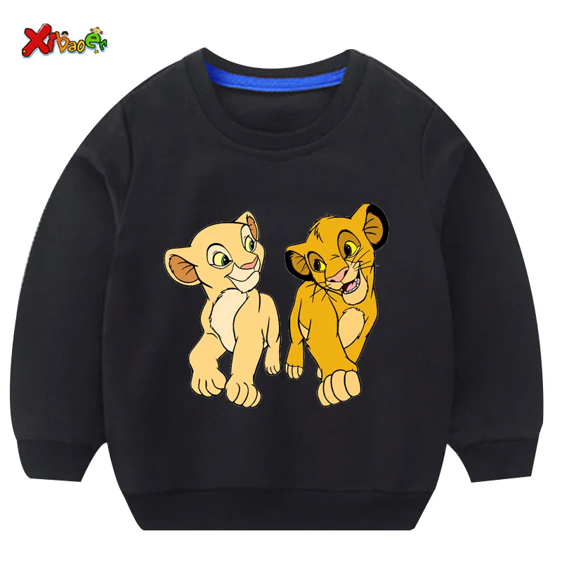 

2 3 4 5 6 7T New Arrive Lion Cotton Print Kids Hoodies Sweatshirts Cartoon Baby Boys Girls Winter Tops Kids Casual Sweatshirts