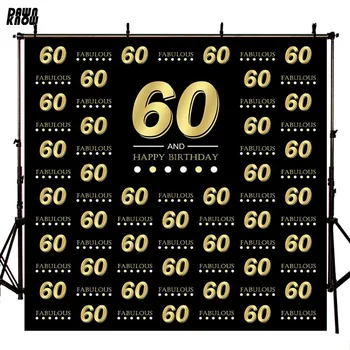 

DAWNKNOW 60th Photography Background Photocall Personal Adult Birthday Party Fabulous Photo Shoot Backdrop Customize lv2218