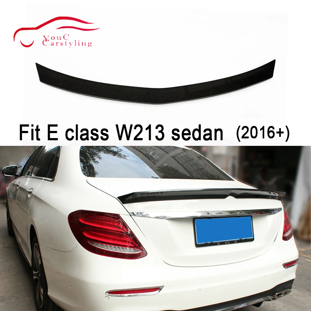 W213 спойлер из углеродного волокна V образный бампер багажника для Mercedes E класса 4