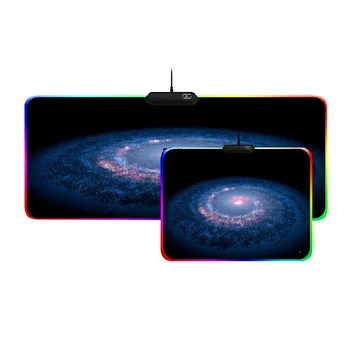 

Mairuige Large Size RGB Gaming Mouse Pad Cool Glowing LED Color Lock Rubber Tai Chi Round USB Flashing Computer Keyboard Mat