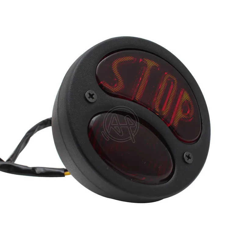 LED License Plate Brake Light With Curved Bracket - Fits Harley Sportster, Bobber, Chopper & Custom Bikes