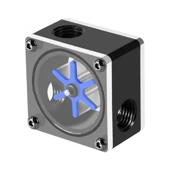 

3 Way Water Cooling Flow Meter Indicator POM Acrylic Water Flowmeter 6 Impeller G1/4 Thread for PC Water Cooling System