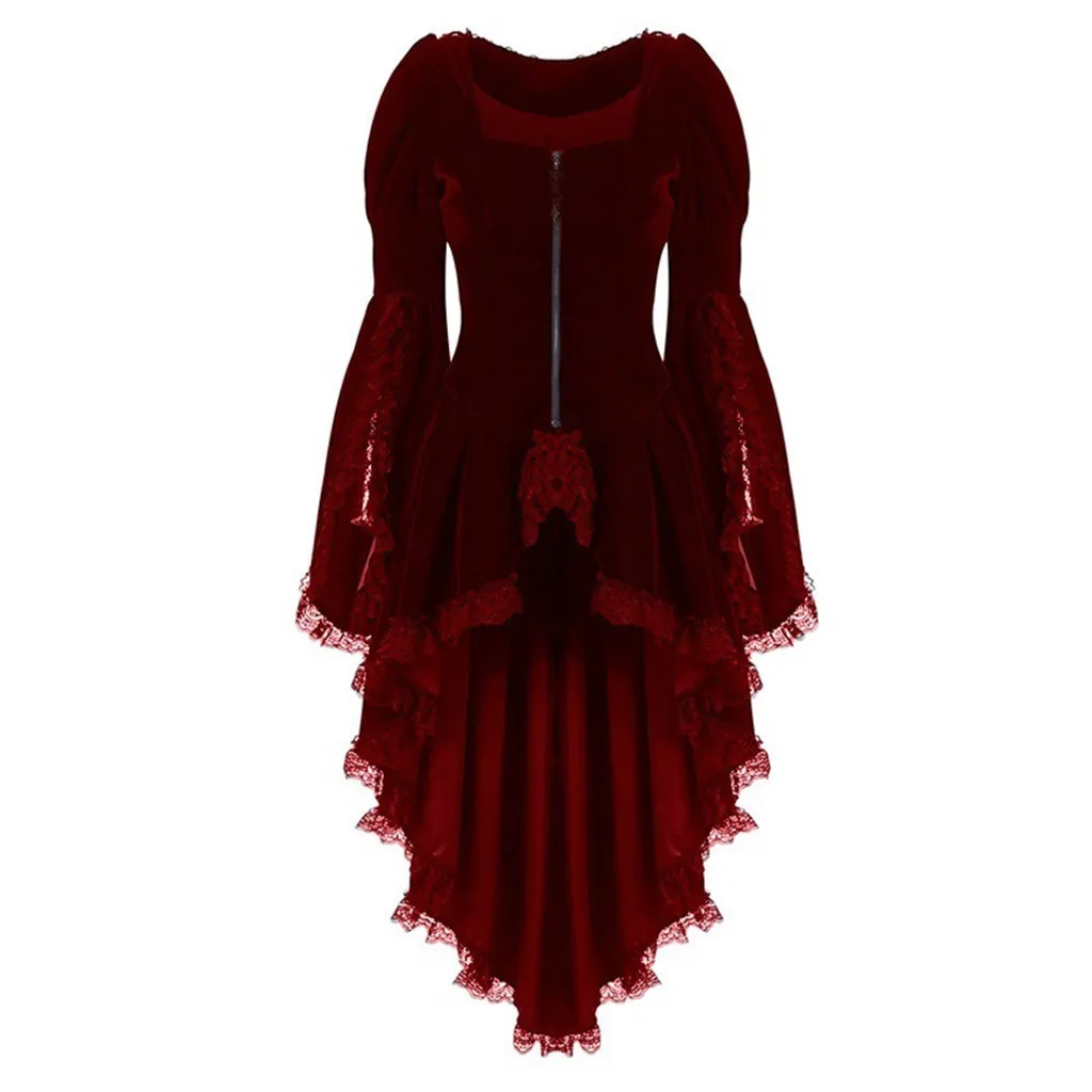 JAYCOSIN, стимпанк, женский с кружевной отделкой, на шнуровке, смокинг, пальто, черный, викторианский стиль, готический жакет, средневековое сценическое платье 9801